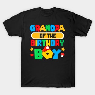 Grandpa Of The Birthday Boy Game Gaming Family Matching T-Shirt